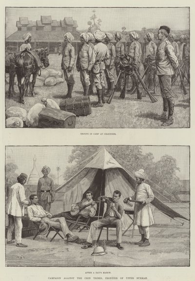 Campaña contra las tribus Chin, frontera del Alto Birmania de William Barnes Wollen